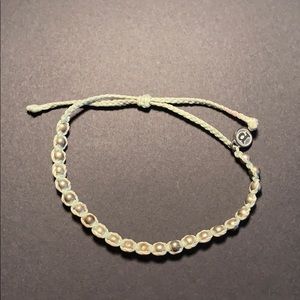 Light green pura vida bracelet with silver beads
